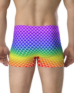 Rainbow Mermaid Boxer Briefs – White details