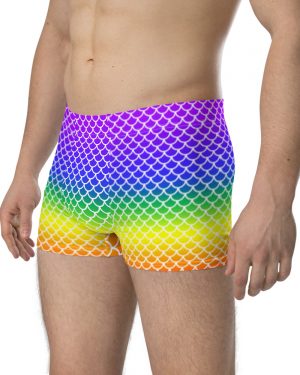 Rainbow Mermaid Boxer Briefs – White details