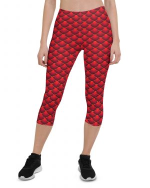 Red Dragon Costume Reptile Scale – Capri Leggings