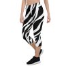 Zebra Striped Capris Leggings, Capri pants
