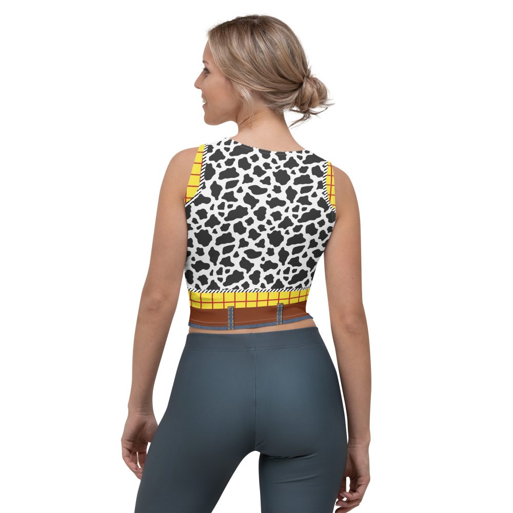 crop tank top costume, crop top, Woody Costume, Toy Story Costume, Cowboy costume, cowgirl costume, sheriff costume, slim fit, halloween costume, cosplay costume, rundisney, rundisney costume, activewear costume, dance costume, disneyland costume, festival costume, plus size costume, plus size, Woman's Costume, uv protection, activewear,