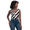 Zebra Striped Crop Top Tank Top