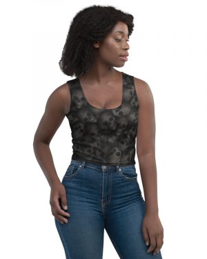 Gothic Skulls Halloween Crop Top