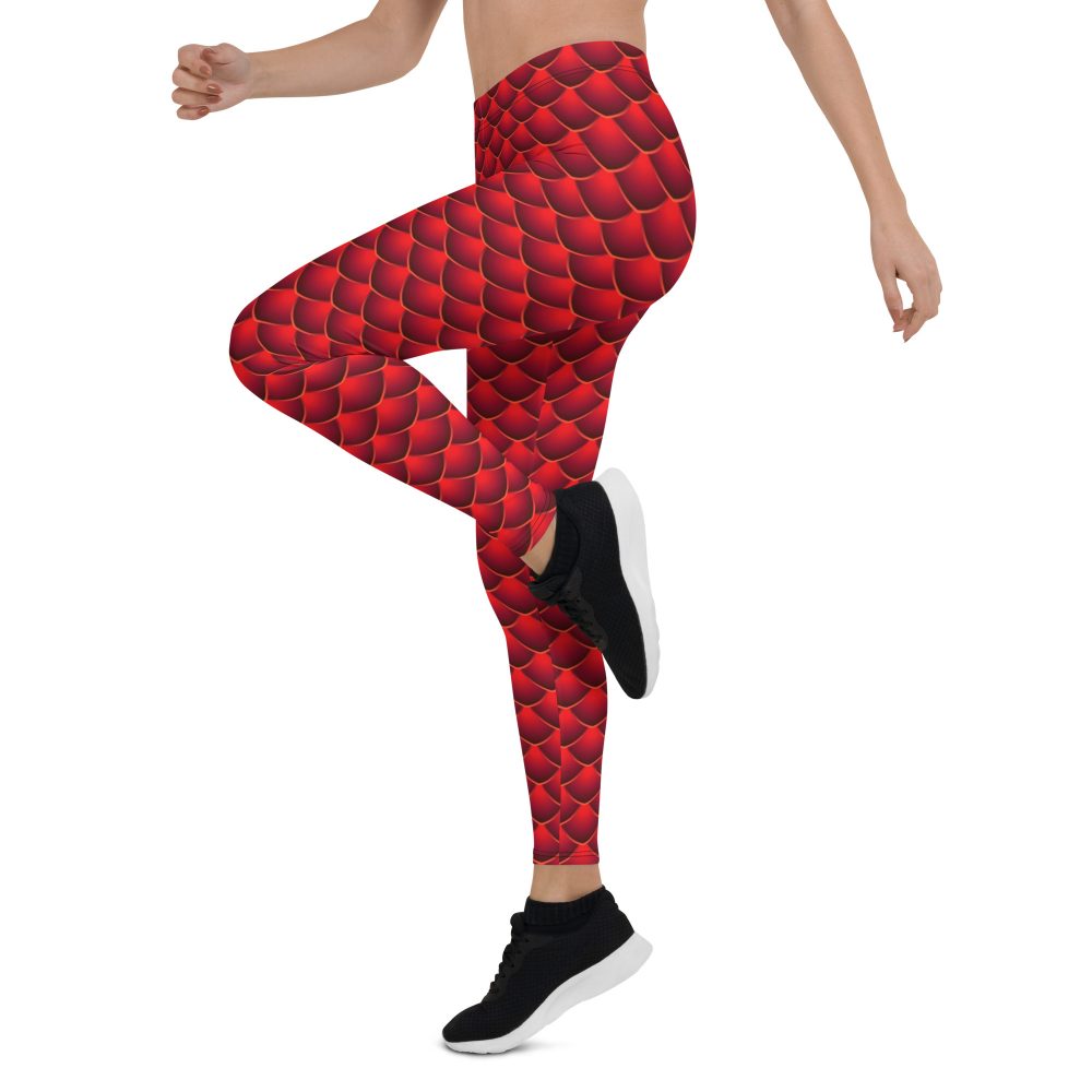 leggings, high waisted, high waist, slim fit, red dragon costume, reptile costume, Lizard Costume, halloween costume, cosplay costume, rundisney, rundisney costume, activewear costume, dance costume, disneyland costume, festival costume, plus size costume, plus size, Woman's Costume, uv protection, activewear,