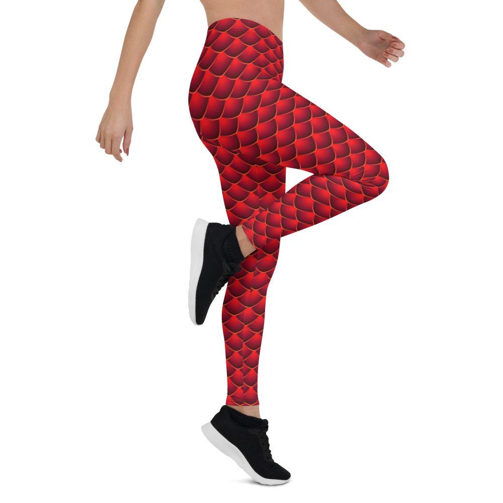 leggings, high waisted, high waist, slim fit, red dragon costume, reptile costume, Lizard Costume, halloween costume, cosplay costume, rundisney, rundisney costume, activewear costume, dance costume, disneyland costume, festival costume, plus size costume, plus size, Woman's Costume, uv protection, activewear,