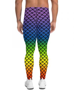 Rainbow Mermaid Men’s Leggings – Meggings Black details