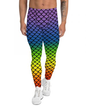 Rainbow Mermaid Men’s Leggings – Meggings Black details