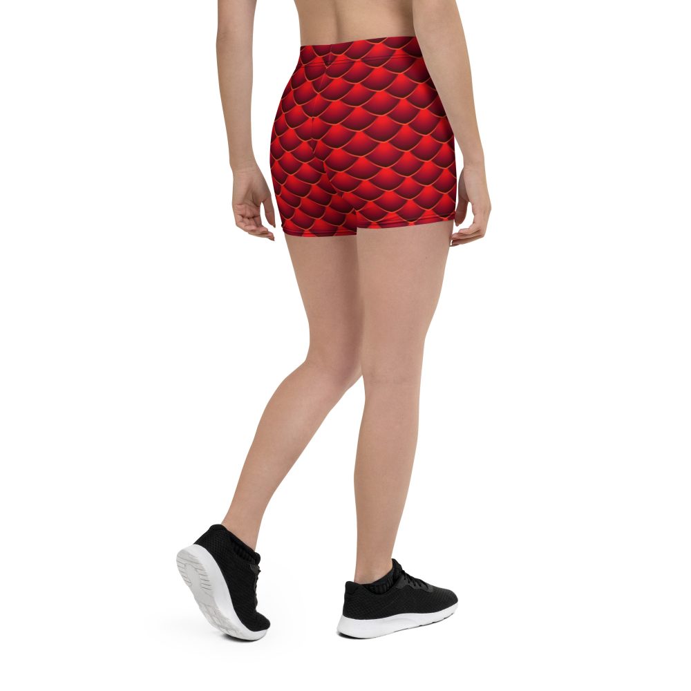bike shorts, shorts, high waisted, high waist, slim fit, red dragon costume, reptile costume, Lizard Costume, halloween costume, cosplay costume, rundisney, rundisney costume, activewear costume, dance costume, disneyland costume, festival costume, plus size costume, plus size, Woman's Costume, uv protection, activewear,
