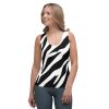 Zebra Striped Crop Top Tank Top