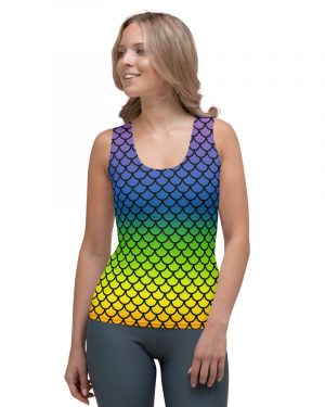 Rainbow Mermaid Tank Top with Black details