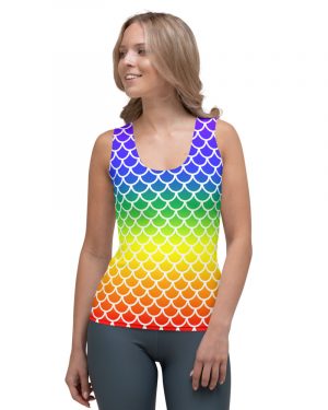 Rainbow Mermaid Tank Top with White details