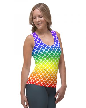 Rainbow Mermaid Tank Top with White details