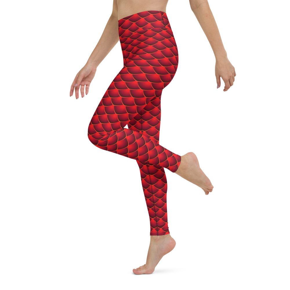 yoga, yoga leggings, leggings, high waisted, high waist, slim fit, red dragon costume, reptile costume, Lizard Costume, halloween costume, cosplay costume, rundisney, rundisney costume, activewear costume, dance costume, disneyland costume, festival costume, plus size costume, plus size, Woman's Costume, uv protection, activewear,