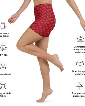 Red Dragon Costume Reptile Scale – Yoga Shorts