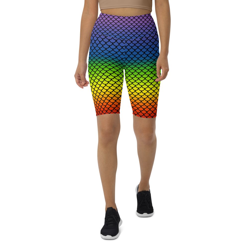 Rainbow, Mermaid, activewear, running costume, costume, rundisney costume, costume, pride, lgbtq, pride costume, women's shorts, shorts, bike shorts