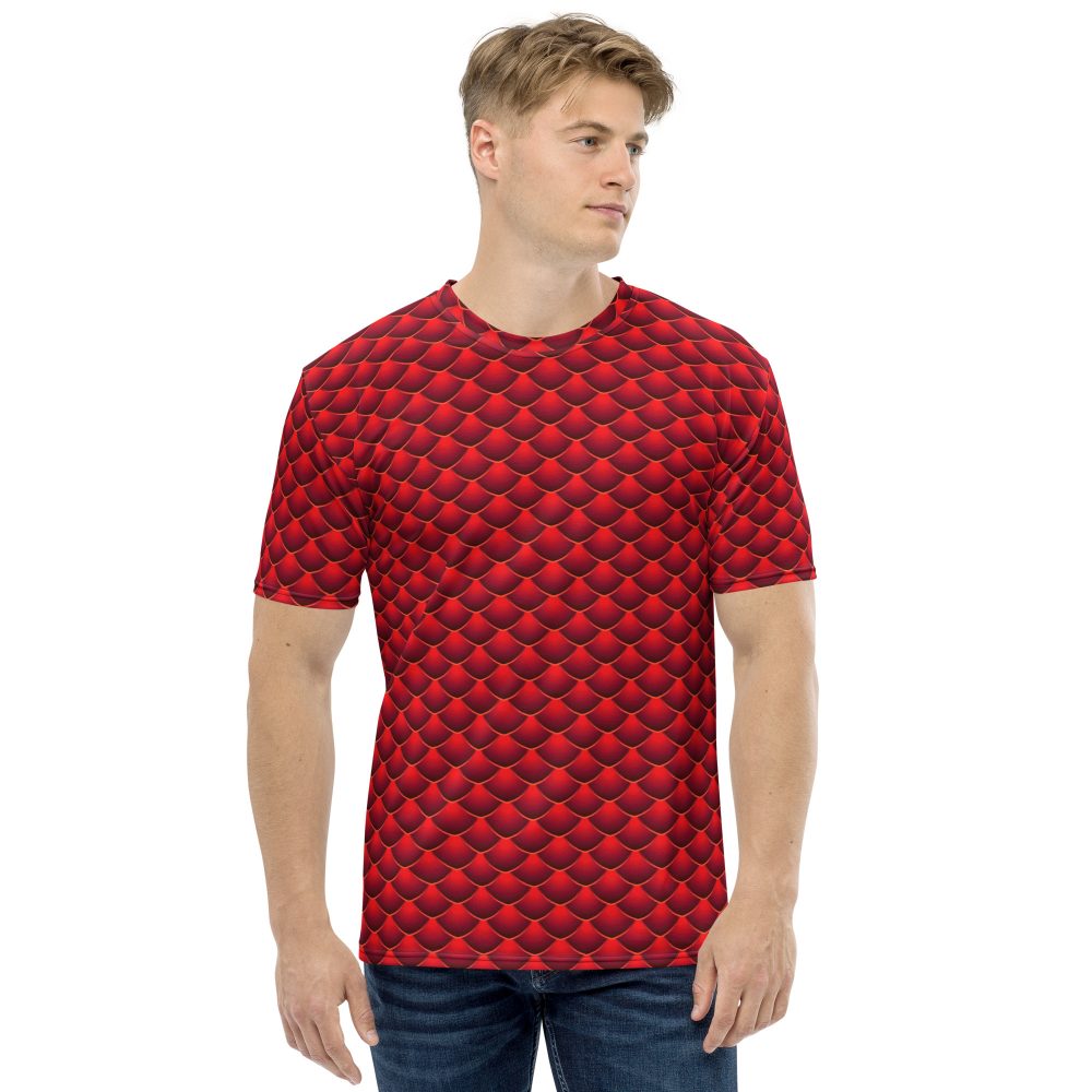 Men's Costume, t-shirt, activewear, swimming shirt, slim fit, red dragon costume, reptile costume, Lizard Costume, halloween costume, cosplay costume, rundisney, rundisney costume, activewear costume, dance costume, disneyland costume, festival costume, plus size costume, plus size