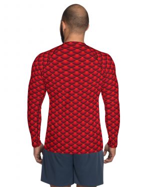 Red Dragon Costume Reptile Scale – Men’s Long Sleeve Shirt