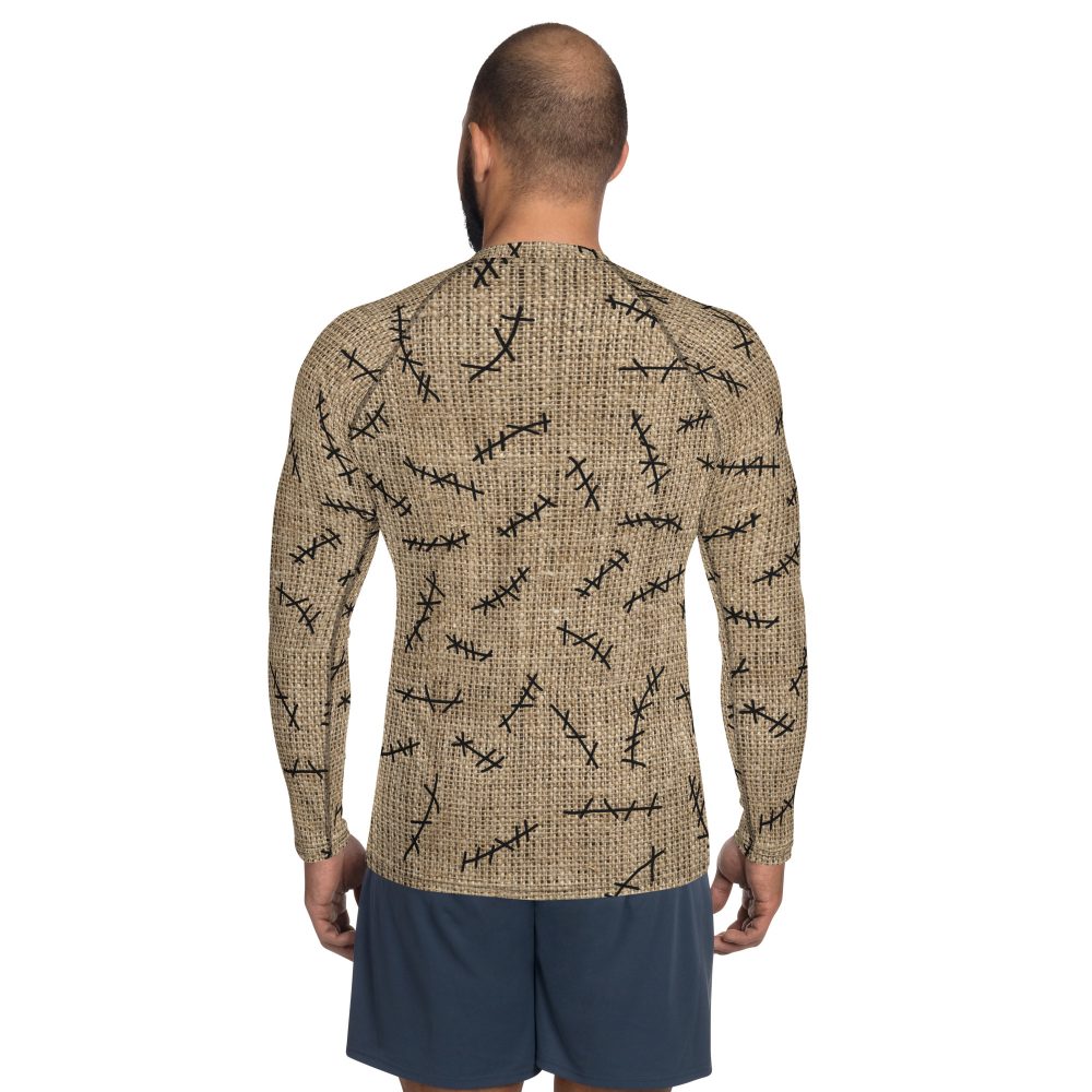 oogie boogie costume, nightmare before christmas costume, burlap sac, costume, activewear, running, rundisney, rundisney costume, dance costume, men's costume, uv protection, men's long sleeve shirt, long sleeve, swim shirt