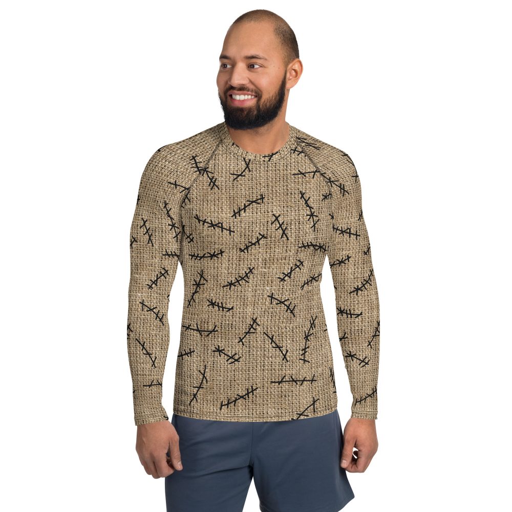 oogie boogie costume, nightmare before christmas costume, burlap sac, costume, activewear, running, rundisney, rundisney costume, dance costume, men's costume, uv protection, men's long sleeve shirt, long sleeve, swim shirt