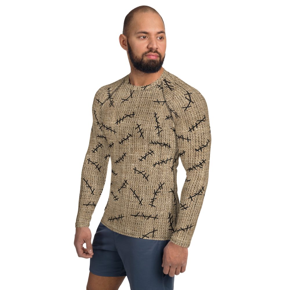 oogie boogie costume, nightmare before christmas costume, burlap sac, costume, activewear, running, rundisney, rundisney costume, dance costume, men's costume, uv protection, men's long sleeve shirt, long sleeve, swim shirt