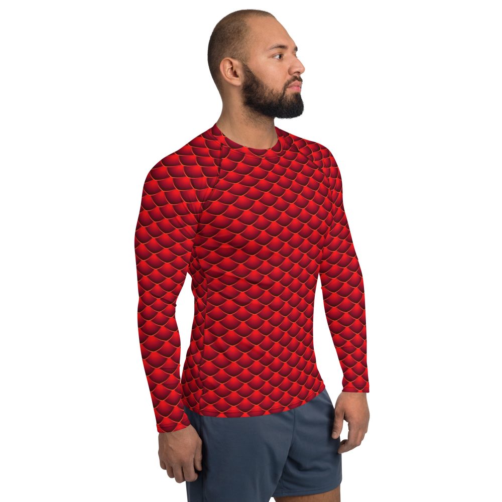 Men's Costume, long sleeve shirt, rashguard, rash guard, uv protection, activewear, swimming shirt, sleeveless, slim fit, red dragon costume, reptile costume, Lizard Costume, halloween costume, cosplay costume, rundisney, rundisney costume, activewear costume, dance costume, disneyland costume, festival costume, plus size costume, plus size