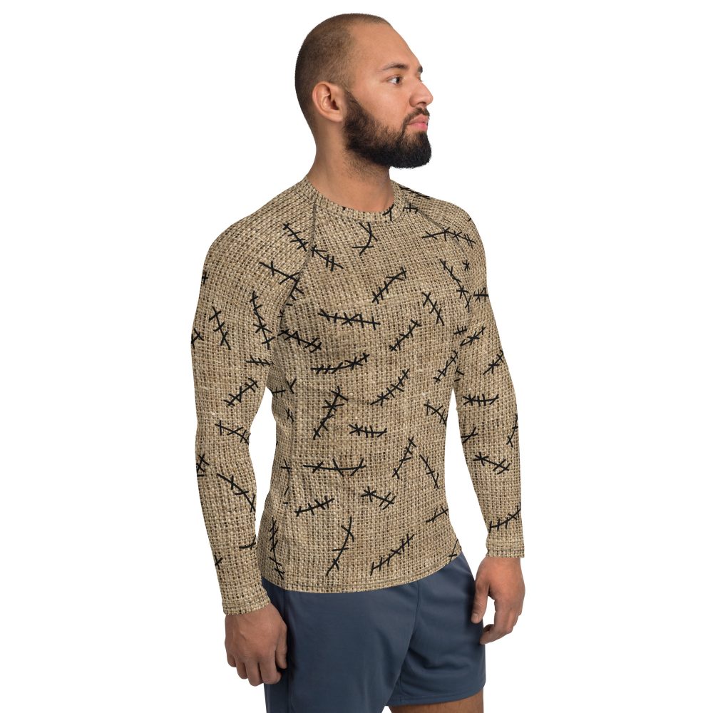 oogie boogie costume, nightmare before christmas costume, burlap sac, costume, activewear, running, rundisney, rundisney costume, dance costume, men's costume, uv protection, men's long sleeve shirt, long sleeve, swim shirt