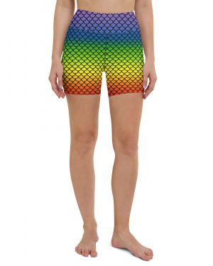 Rainbow Mermaid Yoga Shorts