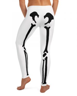 Skeleton Halloween Cosplay Costume Black Bones Leggings