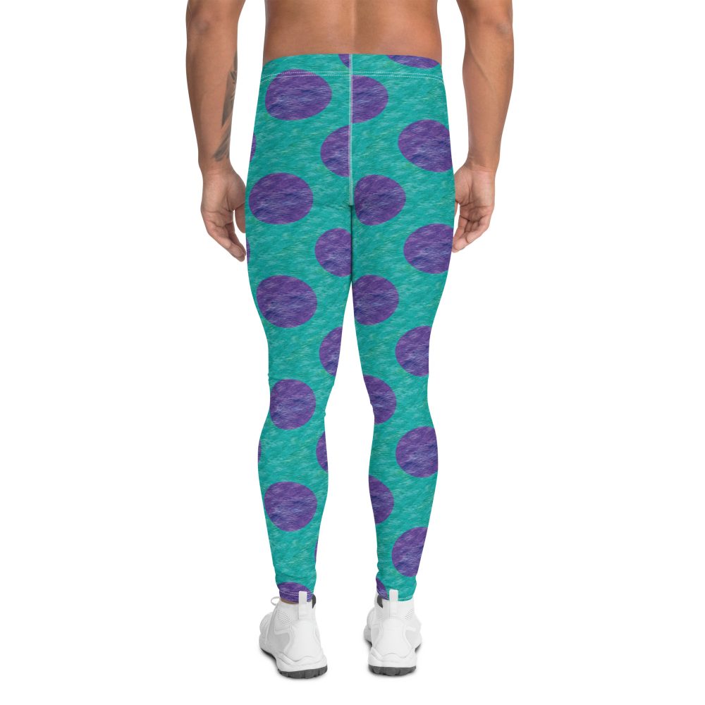 men's leggings, meggings, sully leggings, monster leggings, Purple and blue polkadot, Sully Costume, Monster costume, Monsters Inc., Cosplay Costume, Halloween Costume, Womans costume, plus size costume, matching costume, men's costume, children's costume, kid's costume, women's costume, girls costume, boys costume, running costume, rundisney, run disney, dance costume, activewear