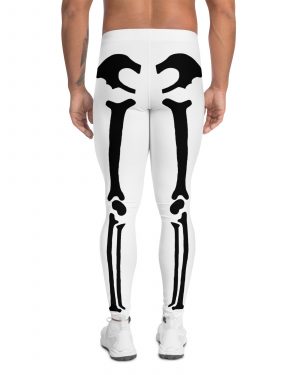 Skeleton Halloween Cosplay Costume Black Bones Men’s Leggings
