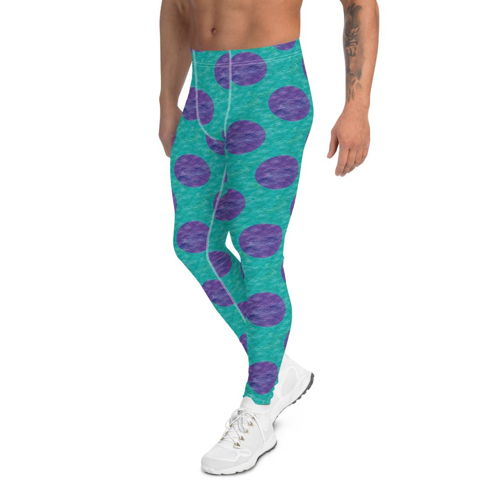 men's leggings, meggings, sully leggings, monster leggings, Purple and blue polkadot, Sully Costume, Monster costume, Monsters Inc., Cosplay Costume, Halloween Costume, Womans costume, plus size costume, matching costume, men's costume, children's costume, kid's costume, women's costume, girls costume, boys costume, running costume, rundisney, run disney, dance costume, activewear