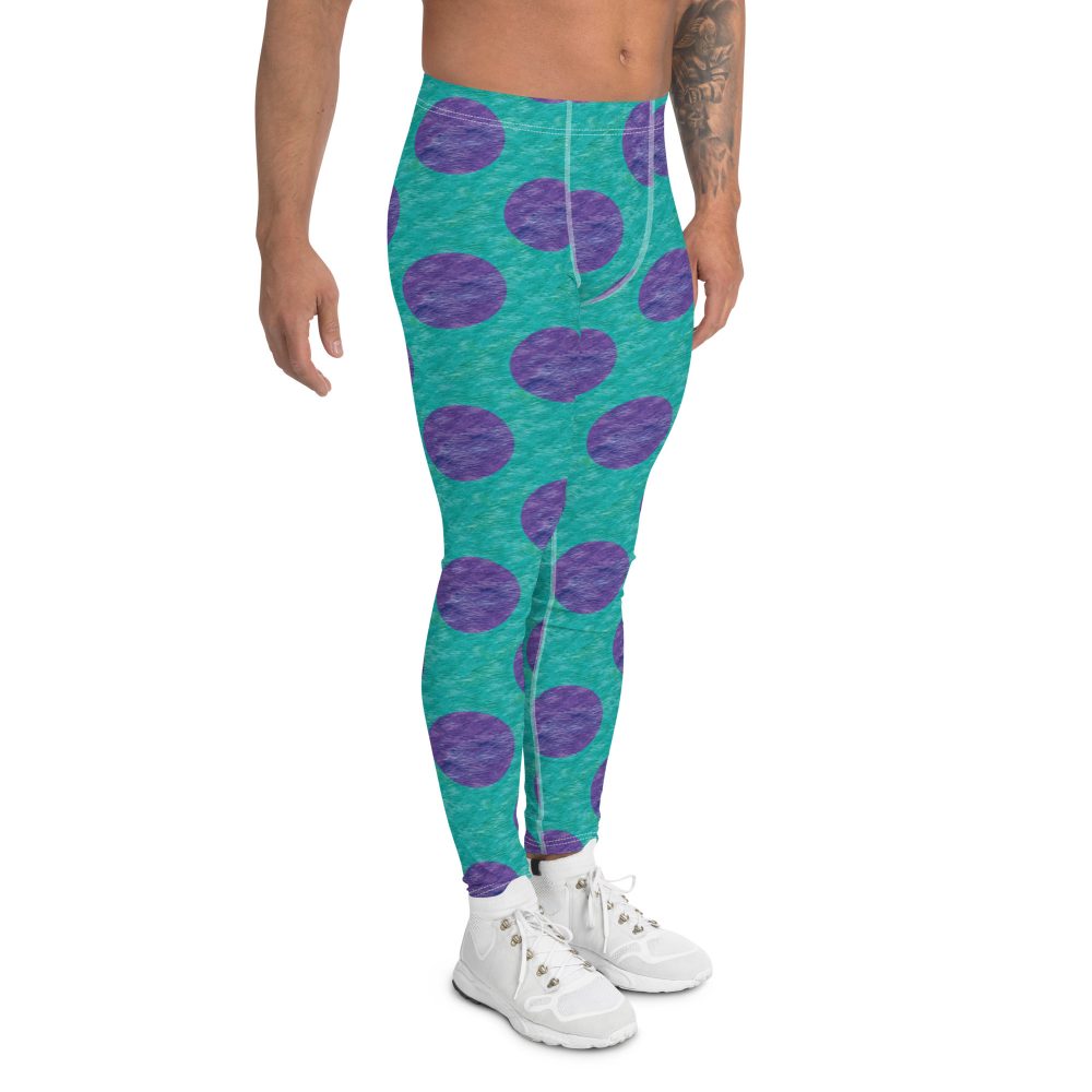 men's leggings, meggings, sully leggings, monster leggings, Purple and blue polkadot, Sully Costume, Monster costume, Monsters Inc., Cosplay Costume, Halloween Costume, Womans costume, plus size costume, matching costume, men's costume, children's costume, kid's costume, women's costume, girls costume, boys costume, running costume, rundisney, run disney, dance costume, activewear
