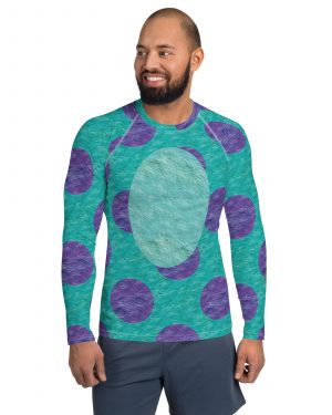 Sully Costume Monster Halloween Cosplay Men’s Long Sleeve Rash Guard