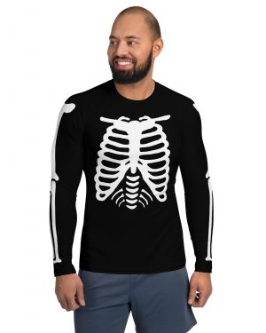 Skeleton Halloween Cosplay Costume Men’s Rash Guard