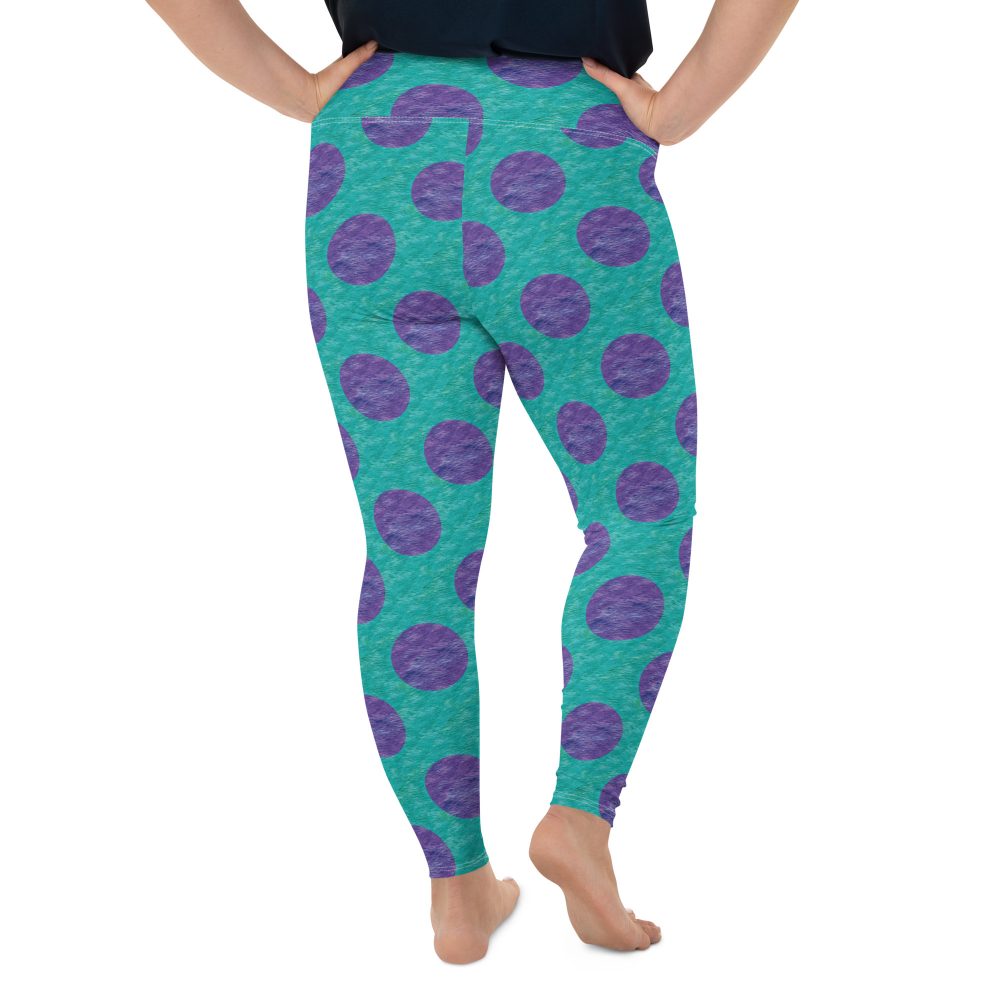 plus size leggings, yoga leggings, high waist, costume leggings, leggings, uv protection, swim costume, monster tank top, Purple and blue polkadot, Sully Costume, Monster costume, Monsters Inc., Cosplay Costume, Halloween Costume, Womans costume, plus size costume, matching costume, men's costume, children's costume, kid's costume, women's costume, girls costume, boys costume, running costume, rundisney, run disney, dance costume, activewear