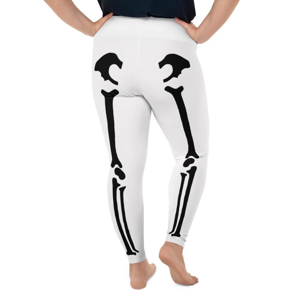 Skeleton Halloween Cosplay Costume Black Bones Plus Size Leggings - Image 2