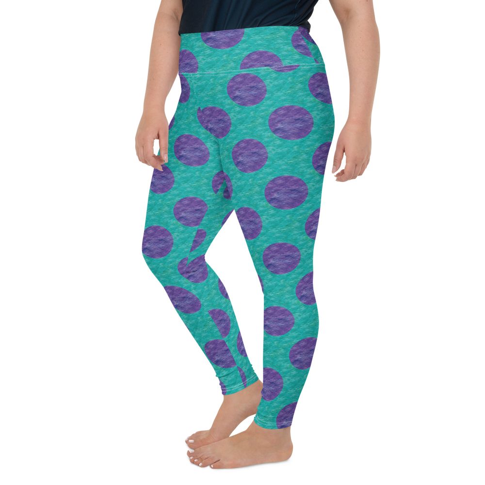 plus size leggings, yoga leggings, high waist, costume leggings, leggings, uv protection, swim costume, monster tank top, Purple and blue polkadot, Sully Costume, Monster costume, Monsters Inc., Cosplay Costume, Halloween Costume, Womans costume, plus size costume, matching costume, men's costume, children's costume, kid's costume, women's costume, girls costume, boys costume, running costume, rundisney, run disney, dance costume, activewear