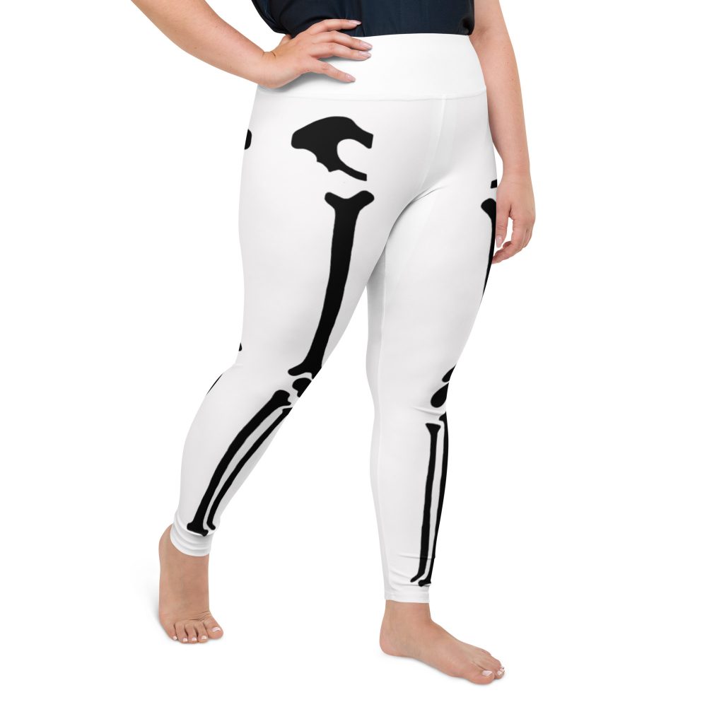 Skeleton Halloween Cosplay Costume Black Bones Plus Size Leggings - Image 3