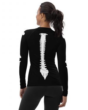 Pregnant Skeleton Baby Girl Halloween Cosplay Costume Women’s Rash Guard