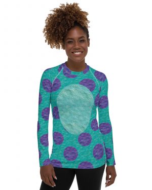 Sully Costume Monster Halloween Cosplay Women’s Long Sleeve Rash Guard