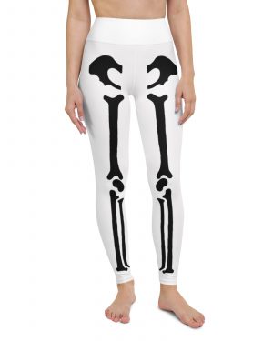 Skeleton Halloween Cosplay Costume Black Bones Yoga Leggings