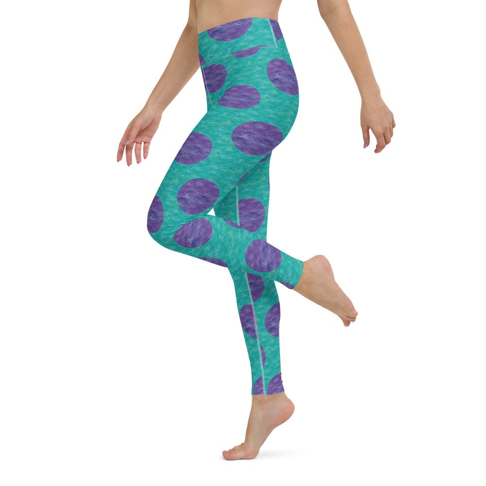 fashion leggings, yoga leggings, high waist, costume leggings, leggings, uv protection, swim costume, monster tank top, Purple and blue polkadot, Sully Costume, Monster costume, Monsters Inc., Cosplay Costume, Halloween Costume, Womans costume, plus size costume, matching costume, men's costume, children's costume, kid's costume, women's costume, girls costume, boys costume, running costume, rundisney, run disney, dance costume, activewear