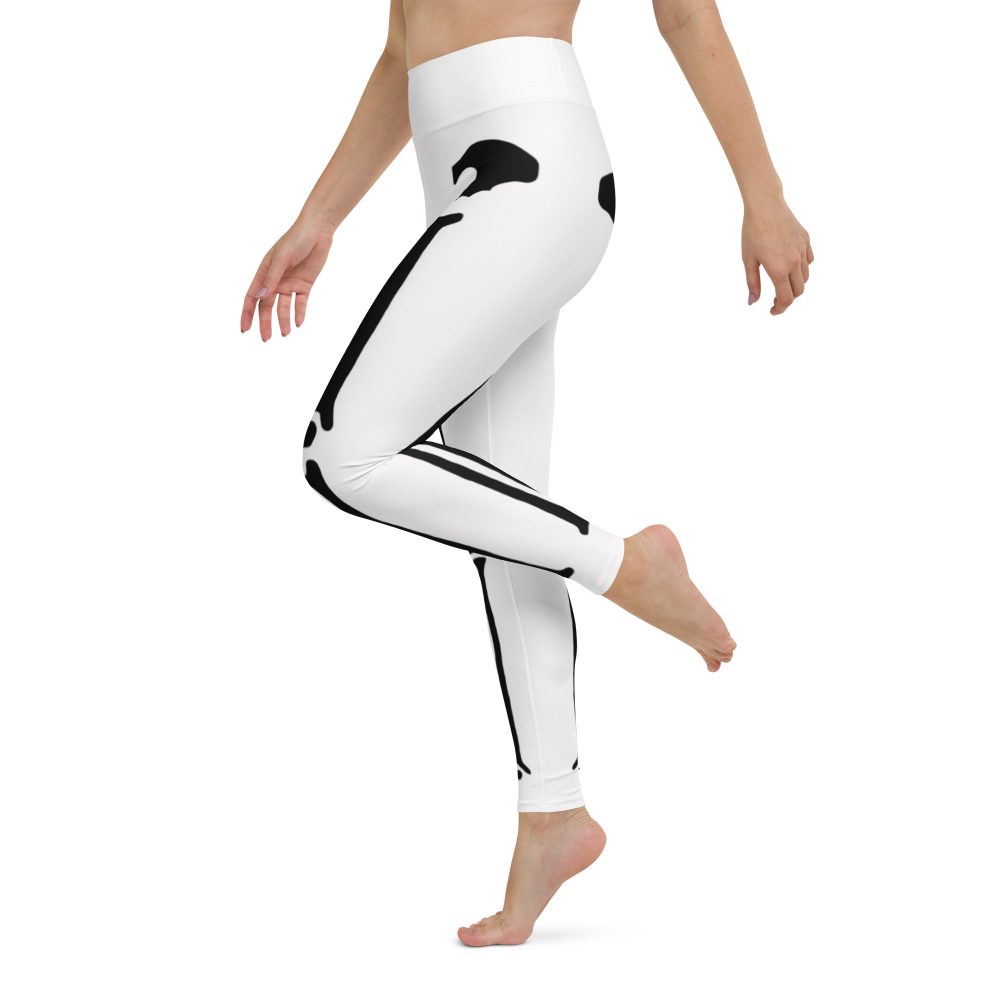 Skeleton Halloween Cosplay Costume Black Bones Yoga Leggings - Image 2