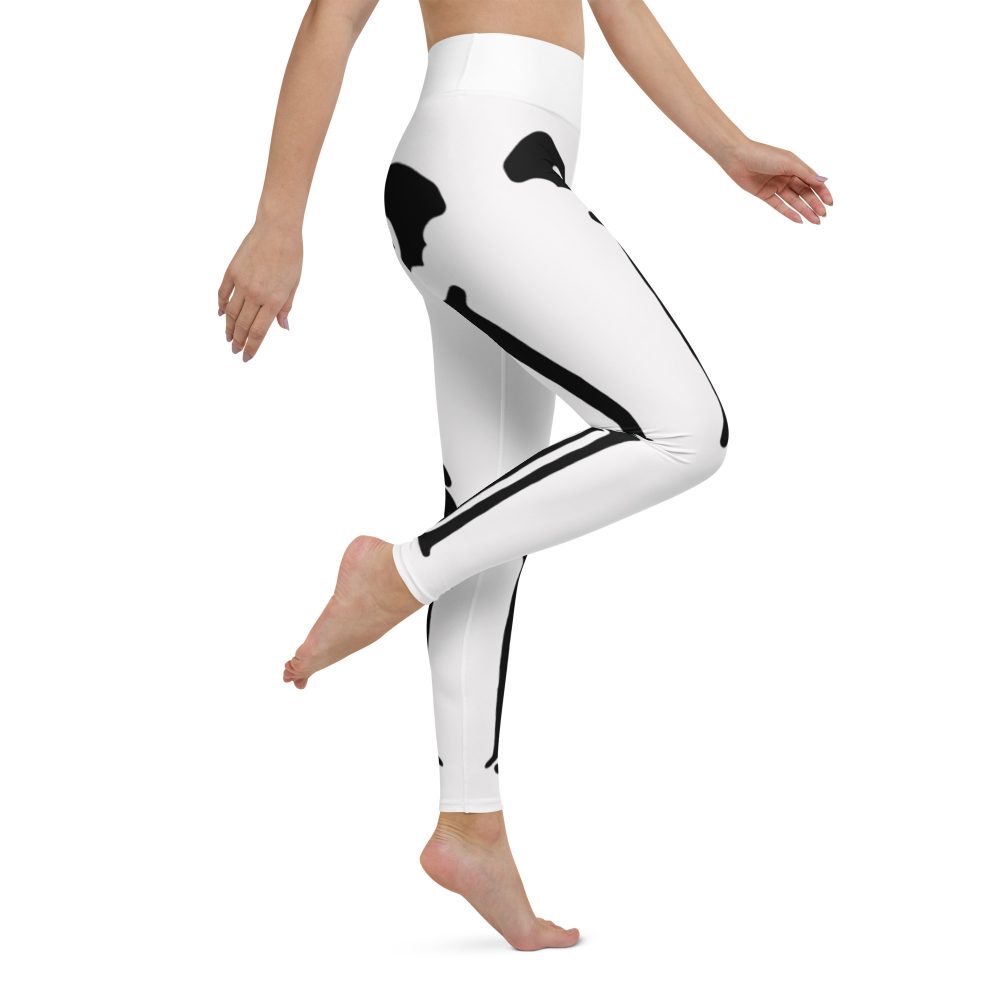 Skeleton Halloween Cosplay Costume Black Bones Yoga Leggings - Image 4
