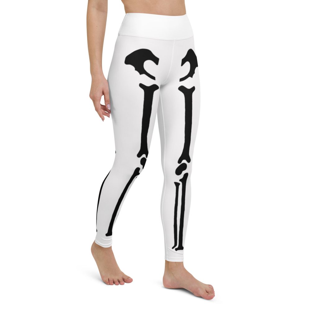 Skeleton Halloween Cosplay Costume Black Bones Yoga Leggings - Image 5