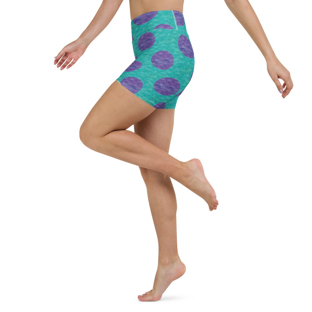 yoga shorts, high waist, costume shorts, shorts, uv protection, swim costume, monster tank top, Purple and blue polkadot, Sully Costume, Monster costume, Monsters Inc., Cosplay Costume, Halloween Costume, Womans costume, plus size costume, matching costume, men's costume, children's costume, kid's costume, women's costume, girls costume, boys costume, running costume, rundisney, run disney, dance costume, activewear