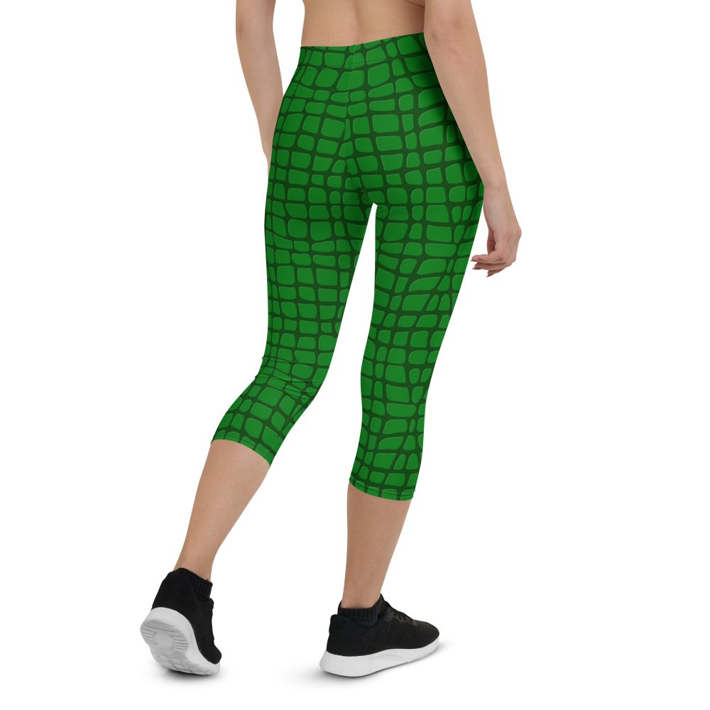 Alligator - Crocodile Halloween Cosplay Costume Capri Leggings - Image 2