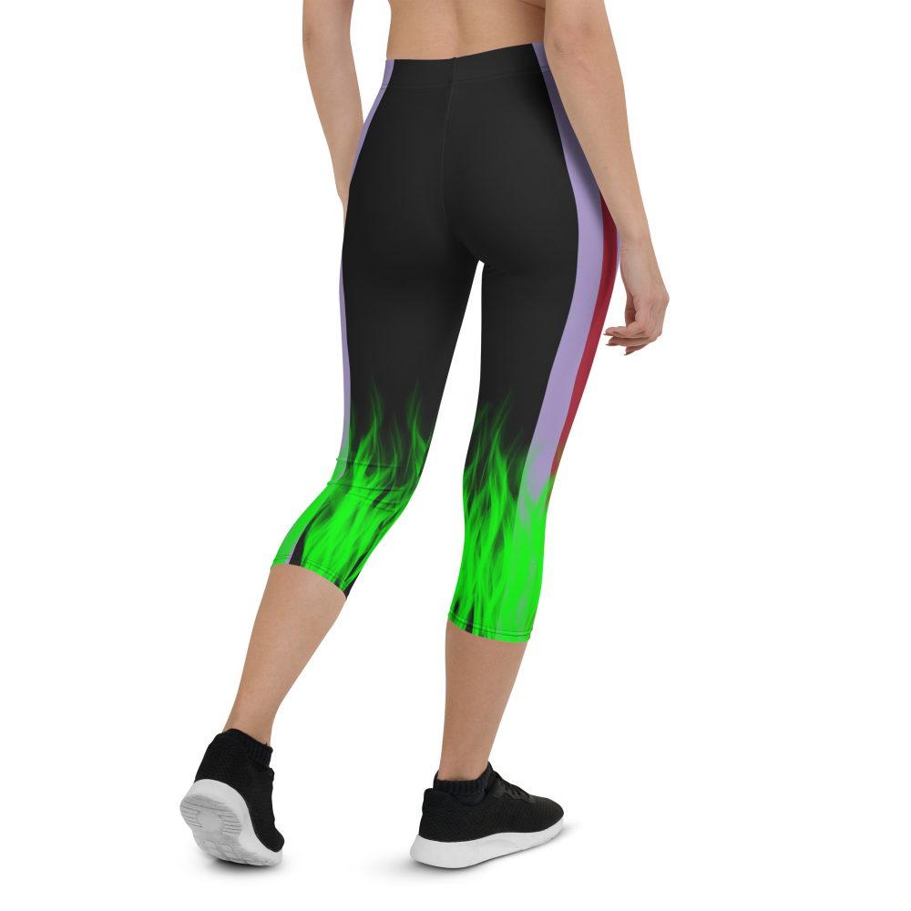 Maleficent Halloween Cosplay Costume Capri Leggings - Image 3