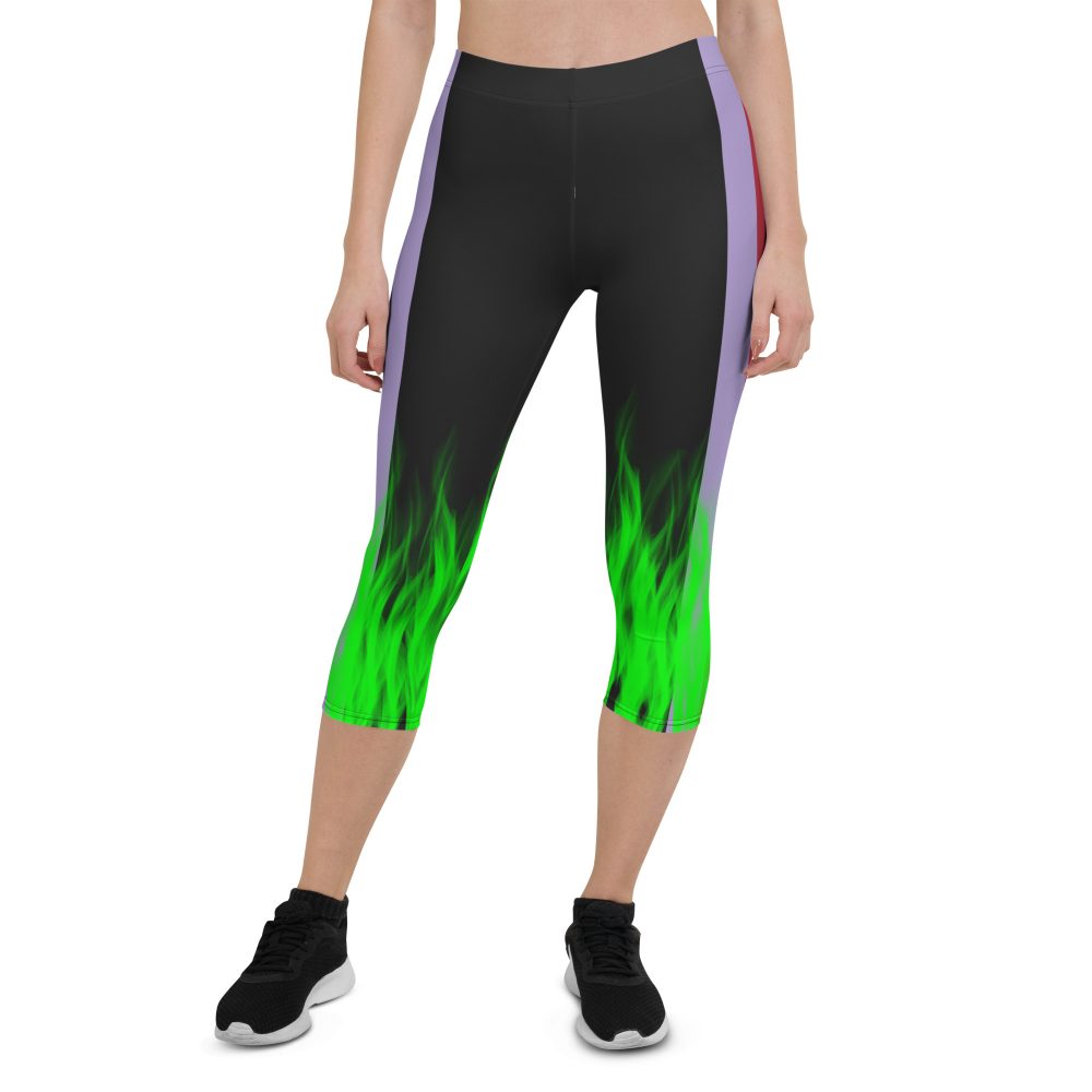 Maleficent Halloween Cosplay Costume Capri Leggings - Image 2