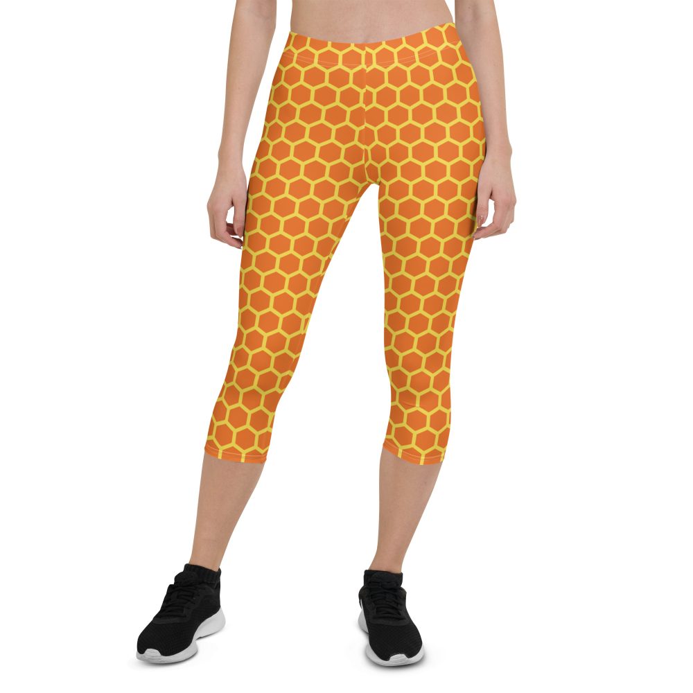 Honey Comb Halloween Cosplay Costume Capri Leggings